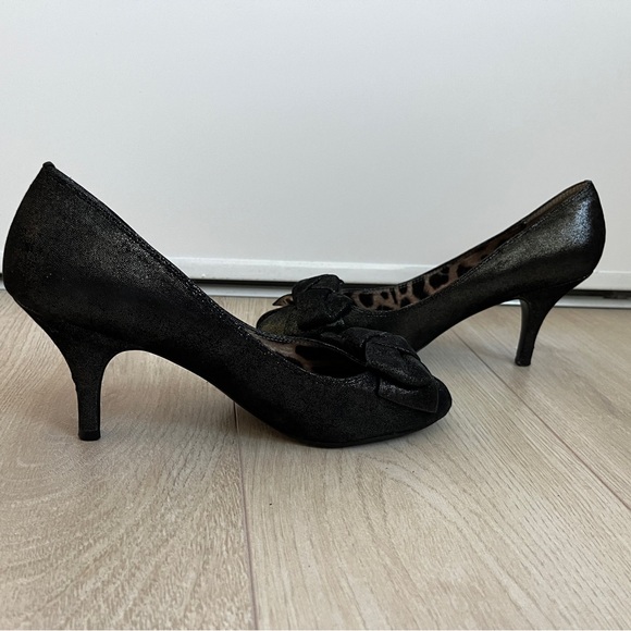 Shimmery black peep toe heels - Aldo size 40 - Picture 10 of 13